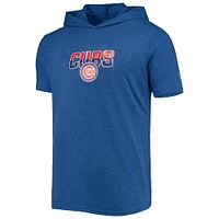 Men's New Era Heathered Royal Chicago Cubs Hoodie T-Shirt