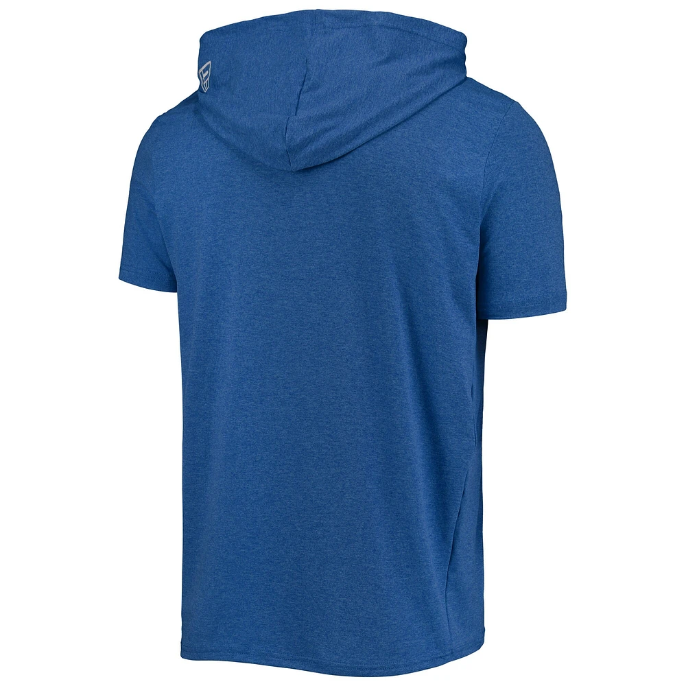 Men's New Era Heathered Royal Chicago Cubs Hoodie T-Shirt