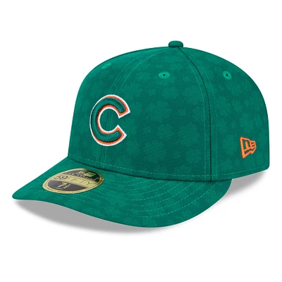 Casquette ajustée 59FIFTY à profil bas pour homme New Era Kelly Green Chicago Cubs St. Patrick's Day