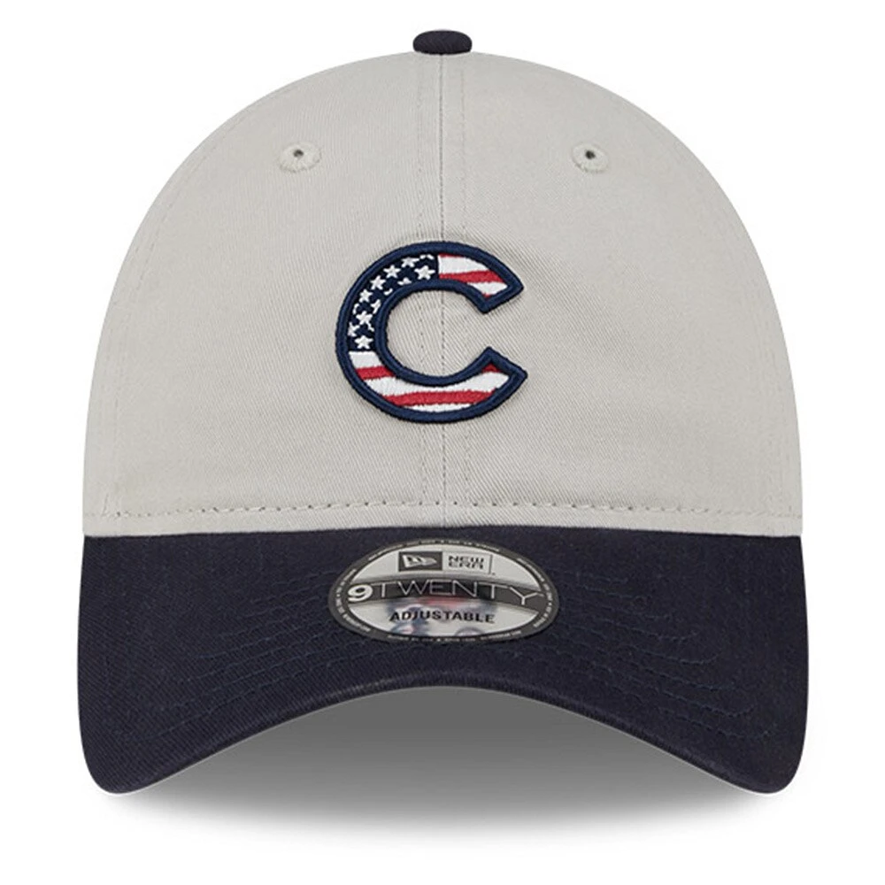 Casquette réglable New Era kaki/noir Chicago Cubs 2024 4 juillet 9TWENTY pour hommes