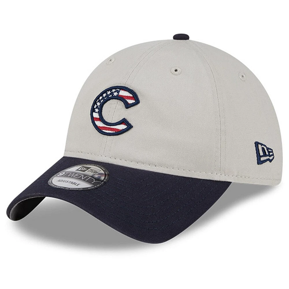 Casquette réglable New Era kaki/noir Chicago Cubs 2024 4 juillet 9TWENTY pour hommes