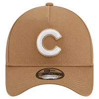 Men's New Era Khaki Chicago Cubs A-Frame 9FORTY Adjustable Hat
