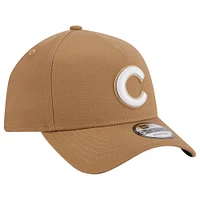 Men's New Era Khaki Chicago Cubs A-Frame 9FORTY Adjustable Hat