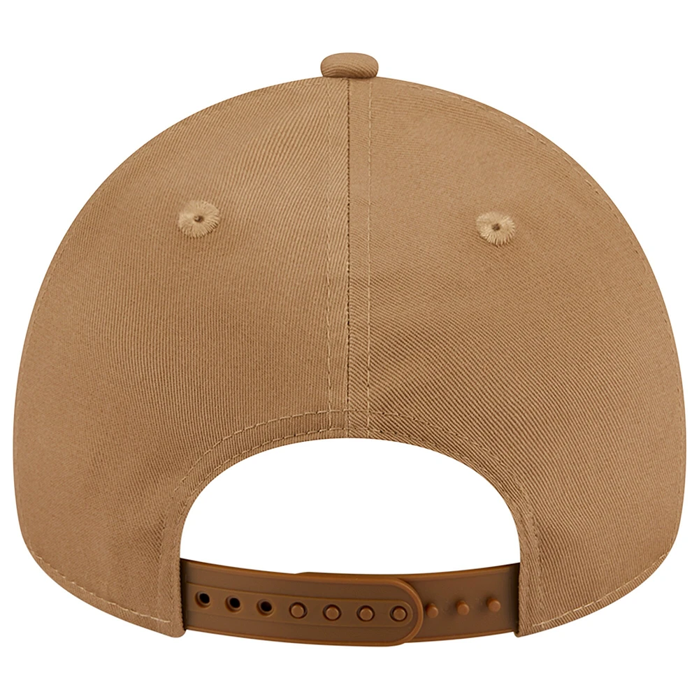 Men's New Era Khaki Chicago Cubs A-Frame 9FORTY Adjustable Hat