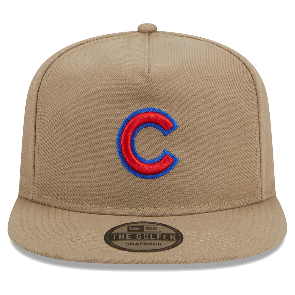 Men's New Era  Khaki Chicago Cubs Golfer Adjustable Hat