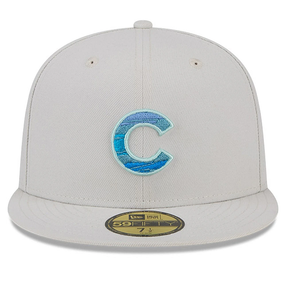 Men's New Era Khaki Chicago Cubs Stone Mist 59FIFTY Fitted Hat