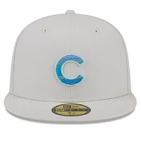 Men's New Era Khaki Chicago Cubs Stone Mist 59FIFTY Fitted Hat