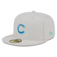 Men's New Era Khaki Chicago Cubs Stone Mist 59FIFTY Fitted Hat