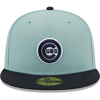 Casquette ajustée 59FIFTY Chicago Cubs Beach Kiss New Era pour homme, bleu clair/bleu marine