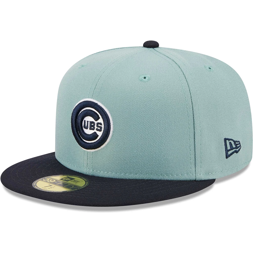 Casquette ajustée 59FIFTY Chicago Cubs Beach Kiss New Era pour homme, bleu clair/bleu marine