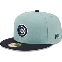 Casquette ajustée 59FIFTY Chicago Cubs Beach Kiss New Era pour homme, bleu clair/bleu marine