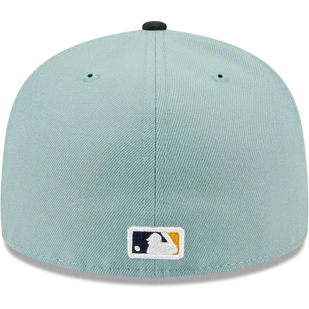Casquette ajustée 59FIFTY Chicago Cubs Beach Kiss New Era pour homme, bleu clair/bleu marine