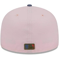 Men's New Era Pink/Blue Chicago Cubs  Olive Undervisor 59FIFTY Fitted Hat