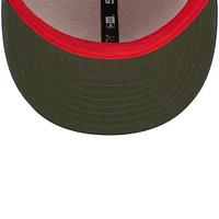 Men's New Era Pink/Blue Chicago Cubs  Olive Undervisor 59FIFTY Fitted Hat