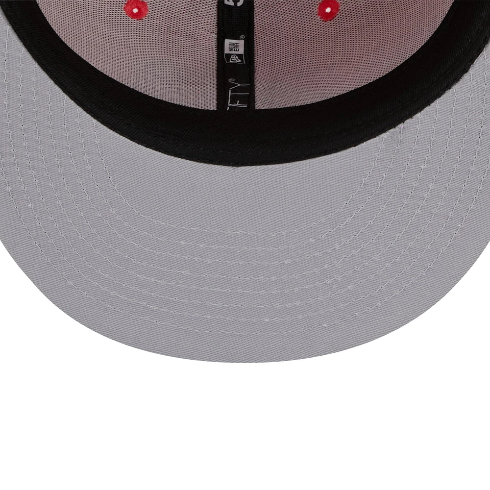 Casquette ajustée 59FIFTY Spring Color Two-Tone pour homme des Chicago Cubs New Era, rouge/lavande