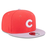 Casquette Snapback 9FIFTY Spring Basic Two-Tone pour homme Chicago Cubs New Era rouge/violet