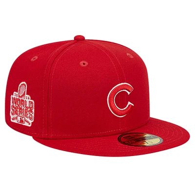 Casquette ajustée 59FIFTY rouge avec logo des Chicago Cubs New Era pour homme