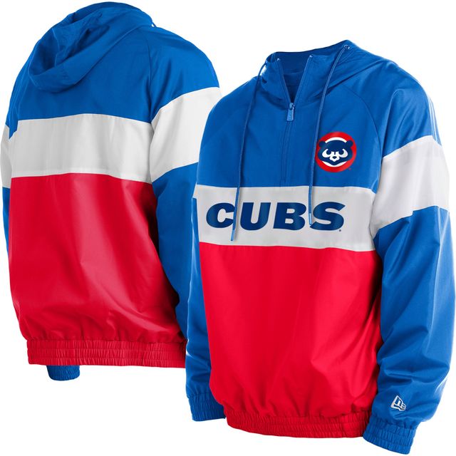 Sweat à capuche et zip raglan New Era Chicago Cubs pour homme rouge