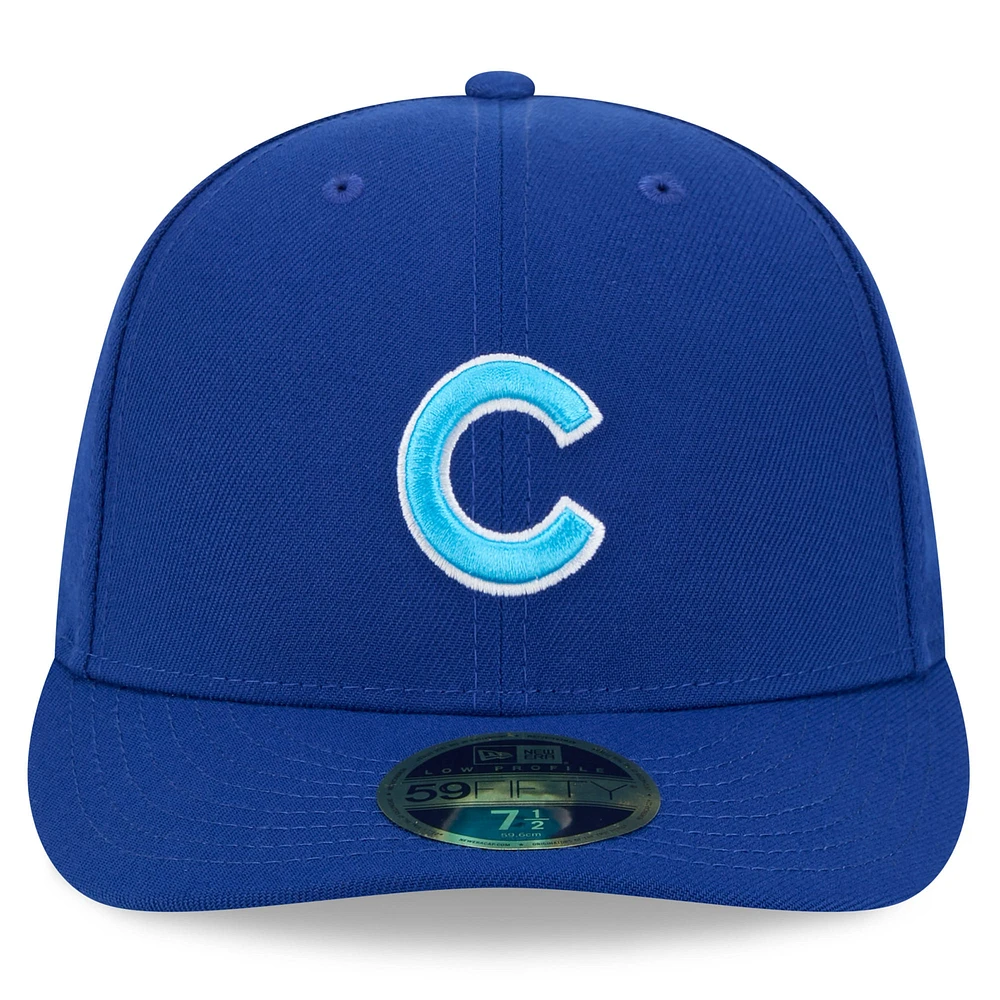 Casquette ajustée 59FIFTY à profil bas pour la fête des pères Royal Chicago Cubs 2024 New Era hommes