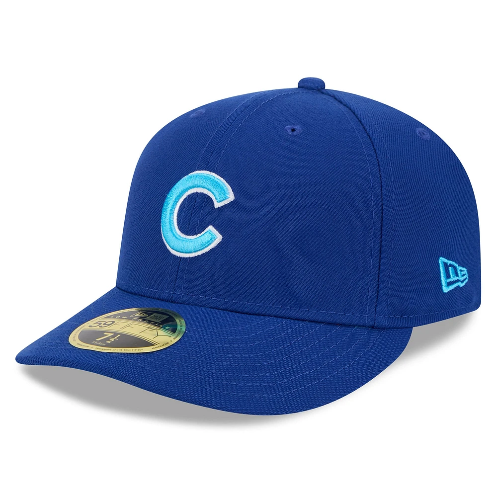 Casquette ajustée 59FIFTY à profil bas pour la fête des pères Royal Chicago Cubs 2024 New Era hommes