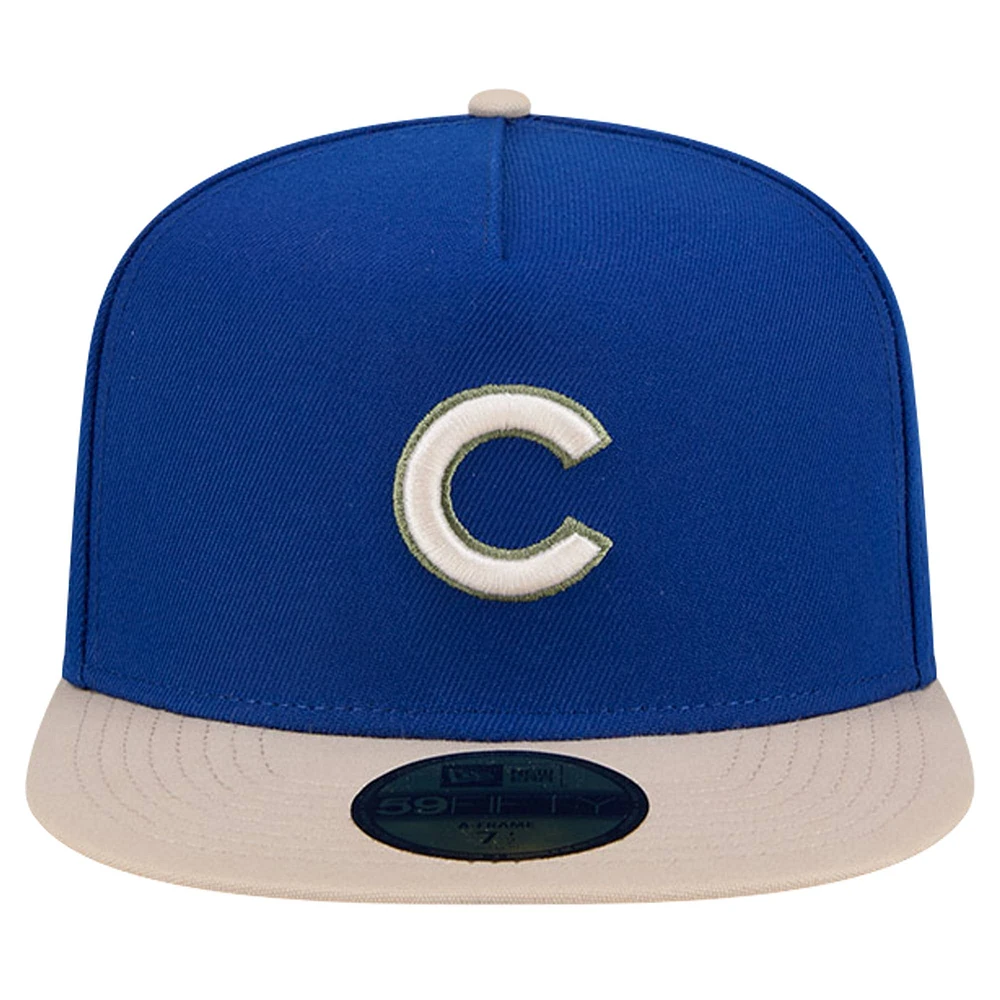 Men's New Era Royal Chicago Cubs Canvas A-Frame 59FIFTY Fitted Hat