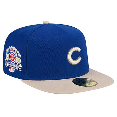 Casquette ajustée 59FIFTY en toile A-FIFTY Royal Chicago Cubs New Era pour hommes