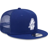 Men's New Era Royal Chicago Cubs Cooperstown Collection Team Color Trucker 9FIFTY Snapback Hat