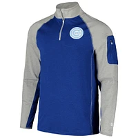 Men's New Era Royal Chicago Cubs Father's Day Raglan Quarter-Zip Top