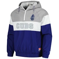 Men's New Era Royal Chicago Cubs Ripstop Raglan Quarter-Zip Hoodie Windbreaker Jacket
