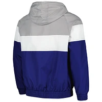 Men's New Era Royal Chicago Cubs Ripstop Raglan Quarter-Zip Hoodie Windbreaker Jacket
