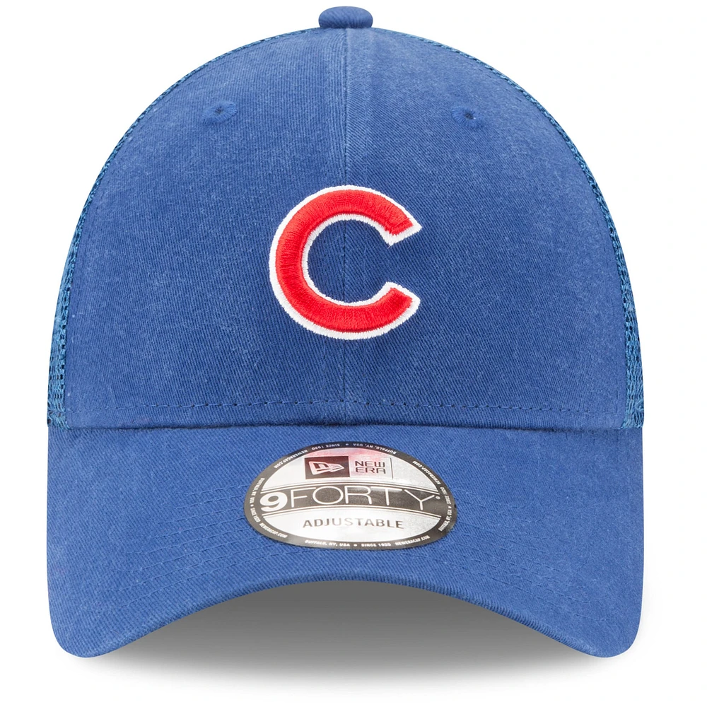 Men's New Era Royal Chicago Cubs Trucker 9FORTY Adjustable Snapback Hat