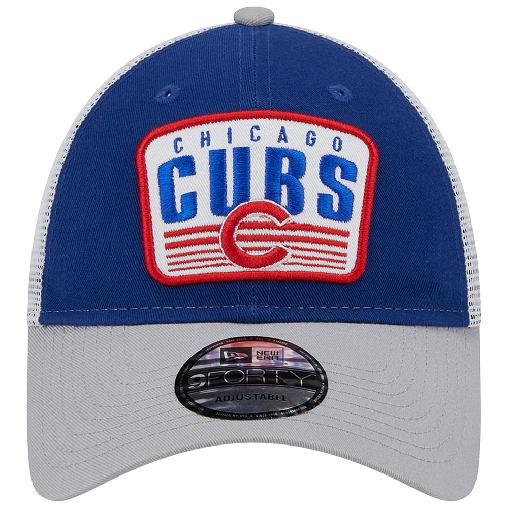 Men's New Era Royal Chicago Cubs Two-Tone Patch 9FORTY Snapback Hat