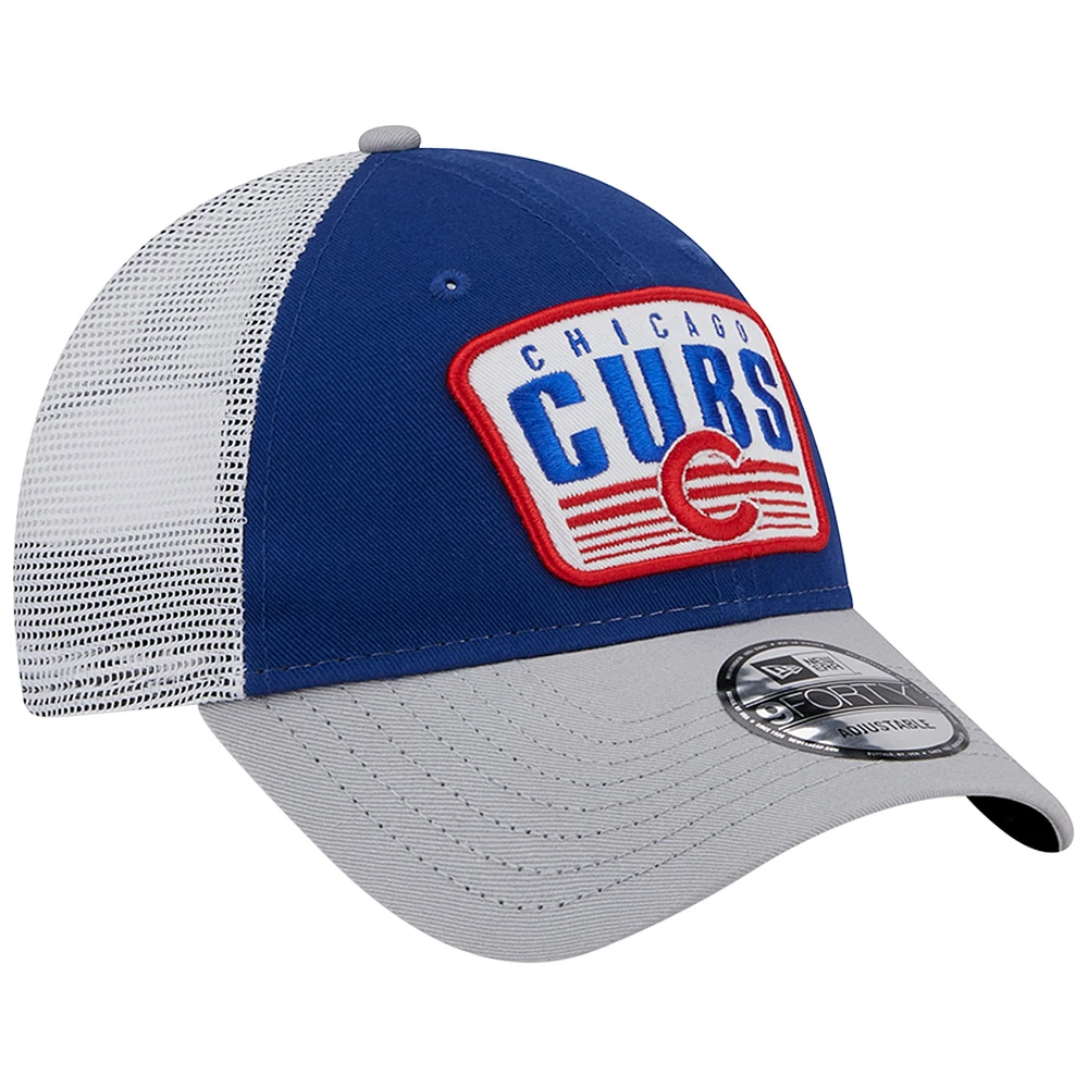 Men's New Era Royal Chicago Cubs Two-Tone Patch 9FORTY Snapback Hat