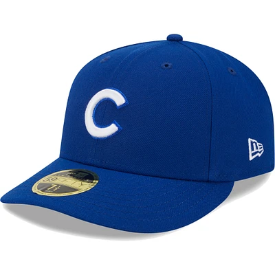Casquette ajustée 59FIFTY à profil bas avec logo blanc des Cubs de Chicago Royal New Era pour homme