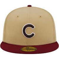 Casquette ajustée 59FIFTY bicolore Vegas Gold/Cardinal Chicago Cubs New Era pour hommes