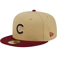 Casquette ajustée 59FIFTY bicolore Vegas Gold/Cardinal Chicago Cubs New Era pour hommes