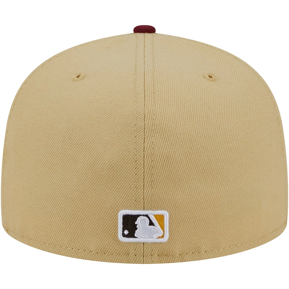 Casquette ajustée 59FIFTY bicolore Vegas Gold/Cardinal Chicago Cubs New Era pour hommes