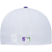 Men's New Era White Chicago Cubs  Side Patch 59FIFTY Fitted Hat