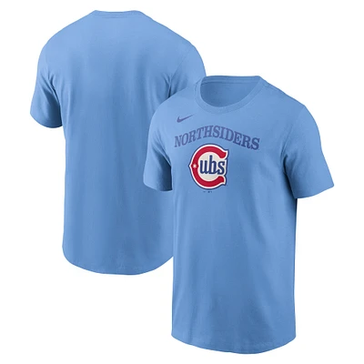 T-shirt Nike bleu bébé pour homme Chicago Cubs Alternate