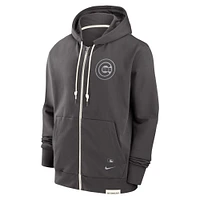 Men's Nike Charcoal Chicago Cubs Authentic Collection Travel Player Performance Full-Zip Hoodie