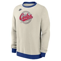 Men's Nike Cream Chicago Cubs Cooperstown Collection Pullover Sweatshirt
