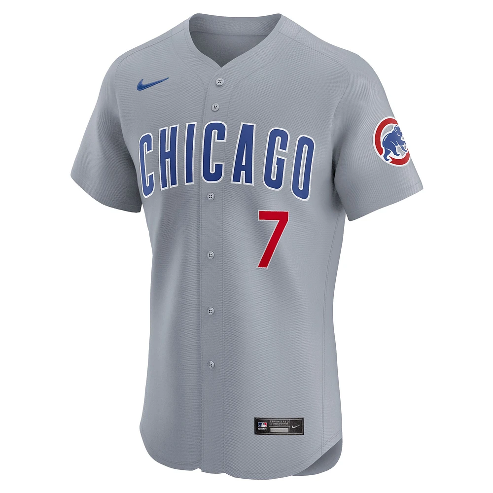 Men's Nike Dansby Swanson Gray Chicago Cubs Road Elite Player Jersey