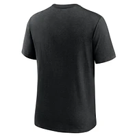 Men's Nike Heather Black Chicago Cubs Swing Big Tri-Blend T-Shirt