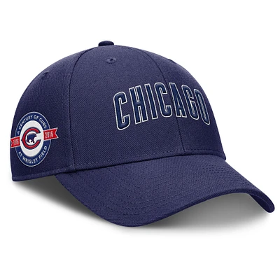 Casquette ajustable Nike Rise Gaberdine pour homme, bleu marine, Chicago Cubs