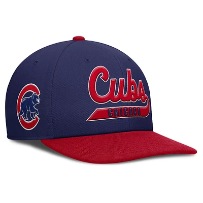 Casquette Nike Pro Performance Snapback pour homme Chicago Cubs Royal/Rouge