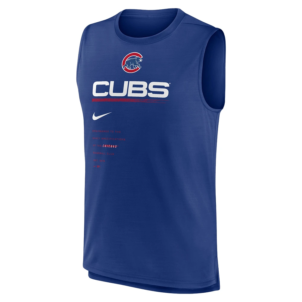 Men's Nike Royal Chicago Cubs Exceed Performance Tank Top