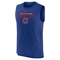 Men's Nike Royal Chicago Cubs Knockout Stack Exceed Performance Muscle Tank Top