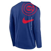 Men's Nike Royal Chicago Cubs Large Swoosh Back Legend Performance T-Shirt