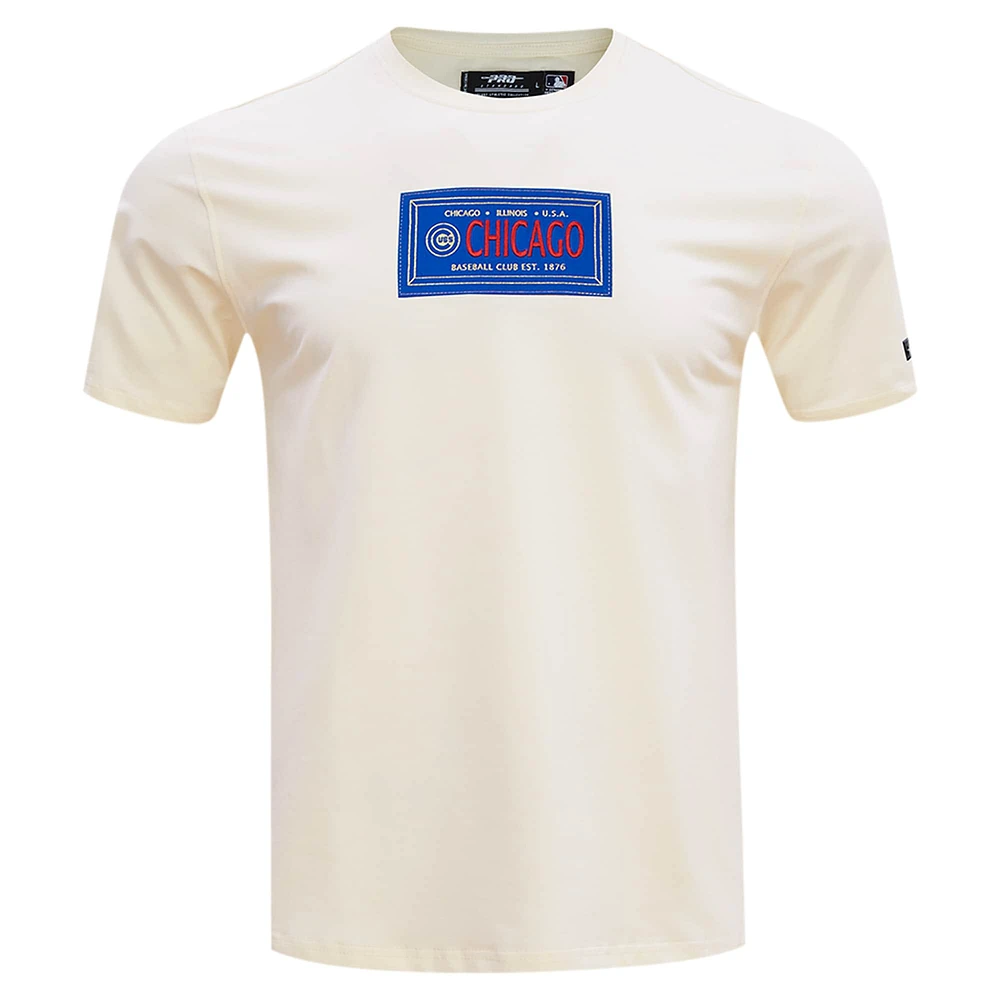 Men's Pro Standard Cream Chicago Cubs Club Member Badge T-Shirt