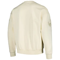 Men's Pro Standard Cream Chicago Cubs Neutral Drop Shoulder Pullover Sweatshirt